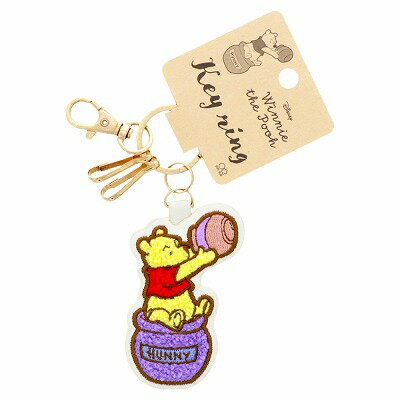 【震撼精品百貨】小熊維尼 Winnie the Pooh ~日本Disney迪士尼 小熊維尼刺繡皮革鑰匙圈-蜂蜜罐*68825