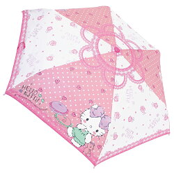 三麗鷗 凱蒂貓 Hello Kitty彎曲把手 折傘 雨傘 摺疊傘 附傘套 53CM 日本進口正版 060896