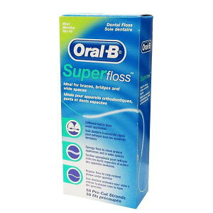 Oral-B 歐樂B 三合一牙線 50入/盒 Super floss 超級牙線 口腔牙齒矯正器清潔專用【立赫藥局】