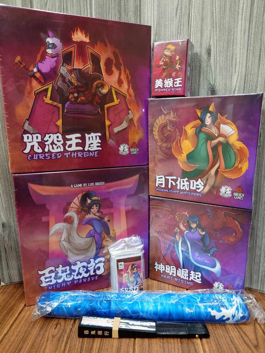 【桌遊侍】 百鬼夜行 大全套 《免運.再送充足牌套》 實體店面快速出貨 百鬼夜行.九尾狐.日本桌遊.鳥居.策略遊戲.妖怪