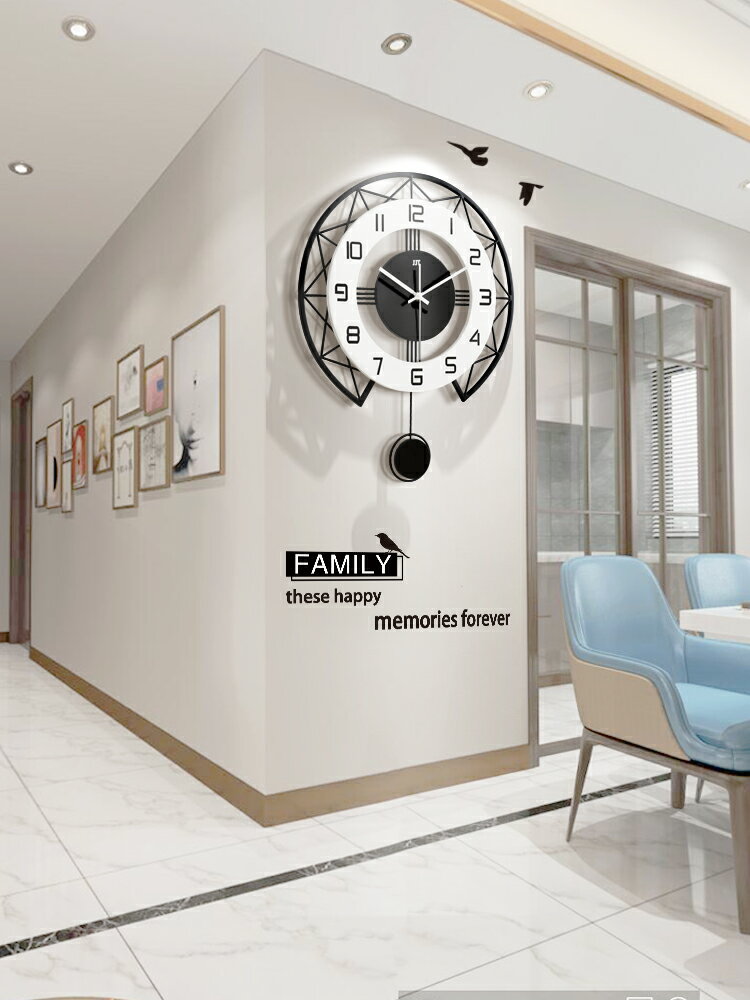 掛鐘 新品上市 現代簡約鐘表掛鐘客廳家用時尚個性創意時鐘大氣北歐掛表石英鐘表 交換禮物