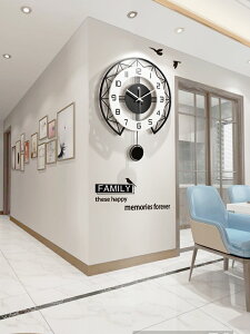 掛鐘 新品上市 現代簡約鐘表掛鐘客廳家用時尚個性創意時鐘大氣北歐掛表石英鐘表 交換禮物