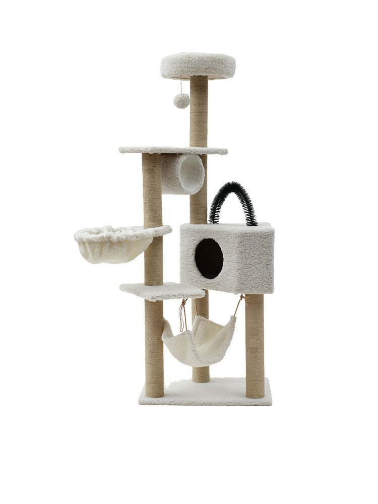 貓抓板 劍麻爬架抓板小型咪實木窩樹一體玩具跳臺抓柱架子