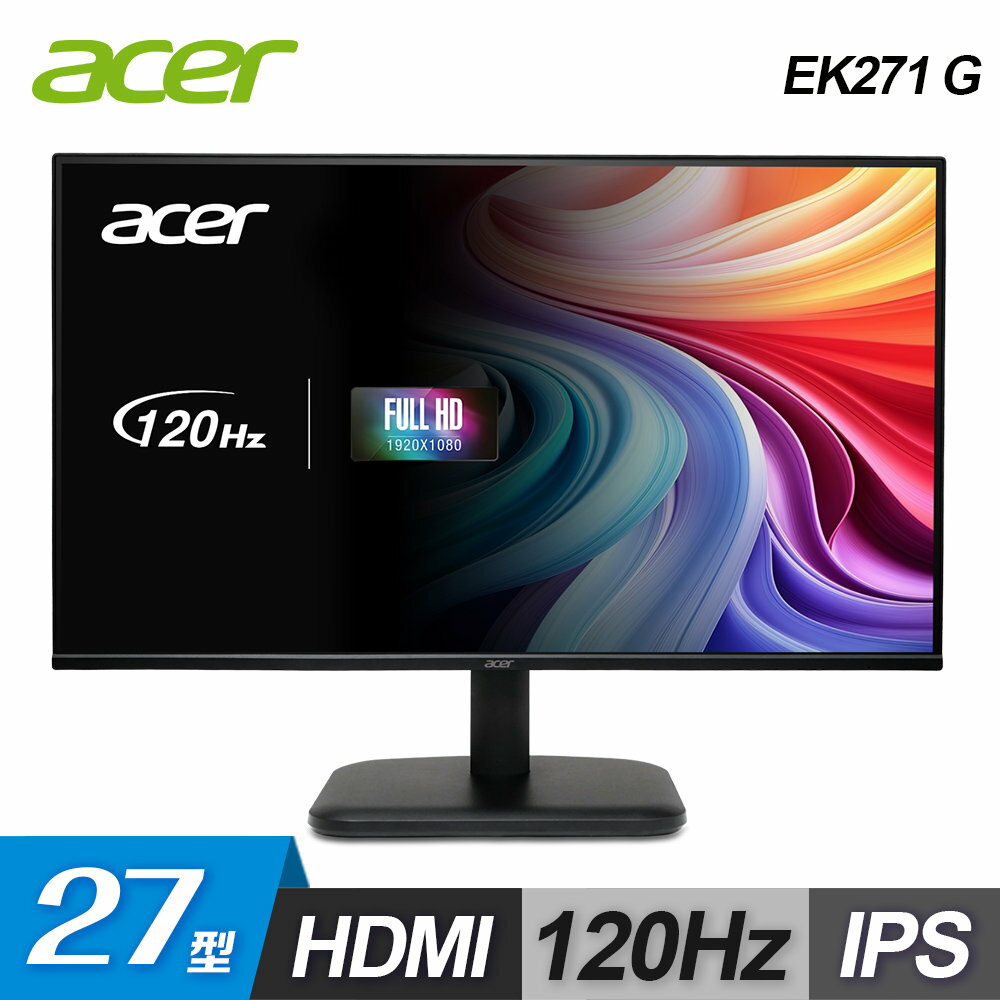 【ACER 宏碁】EK271 G 27型 IPS 120hz 電腦螢幕【三井3C】