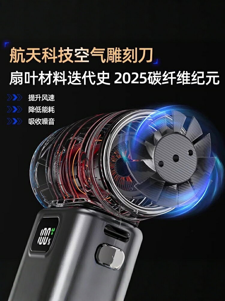 暴力手持小風扇USB渦輪小型可攜式隨身大風力靜音降溫高速無刷大功率超強力迷你車載工業強力除吹塵吹水神器