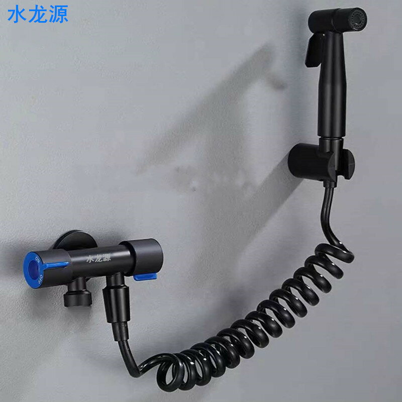 黑色烤漆高壓婦洗器304不銹鋼馬桶伴侶 衛生間噴槍套裝高壓噴頭