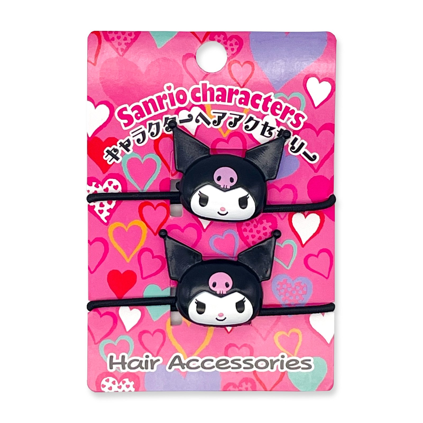 【震撼精品百貨】酷洛米 Kuromi~Sanrio 日本SANRIO三麗鷗酷洛米造型塑膠彈力髮圈2入組(大頭款)*26856