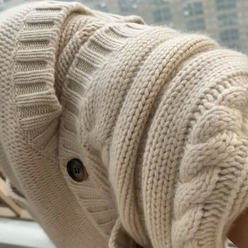專柜撤柜高端高端慵懶風針織開衫秋冬單排扣設計感麻花毛衣外套女