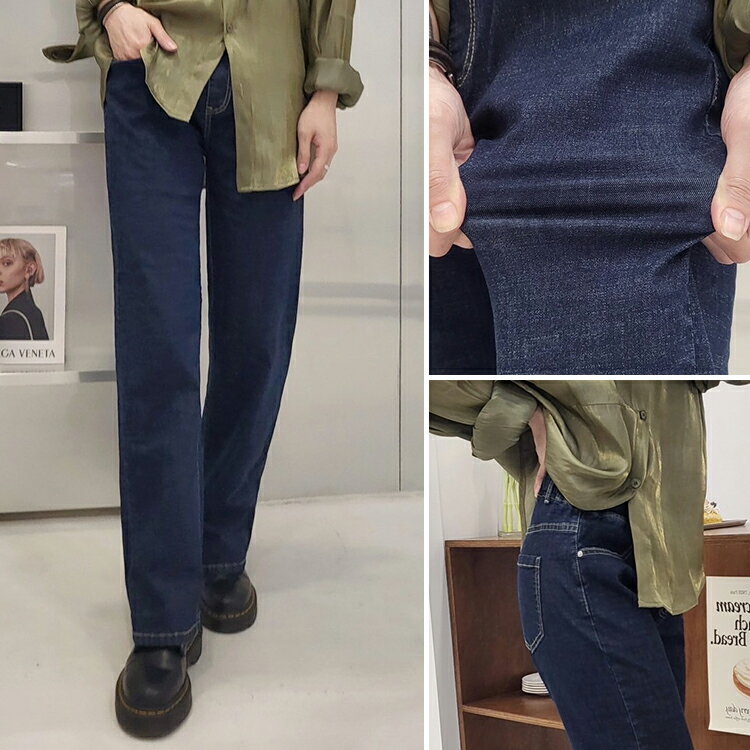 色線彈力寬褲(M-3L)    【B370339】