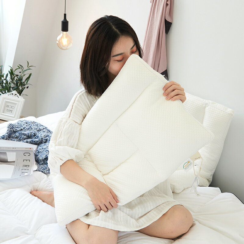 立體針織絨枕頭單人護頸椎助睡眠低枕芯五分區羽絨枕家用單只裝