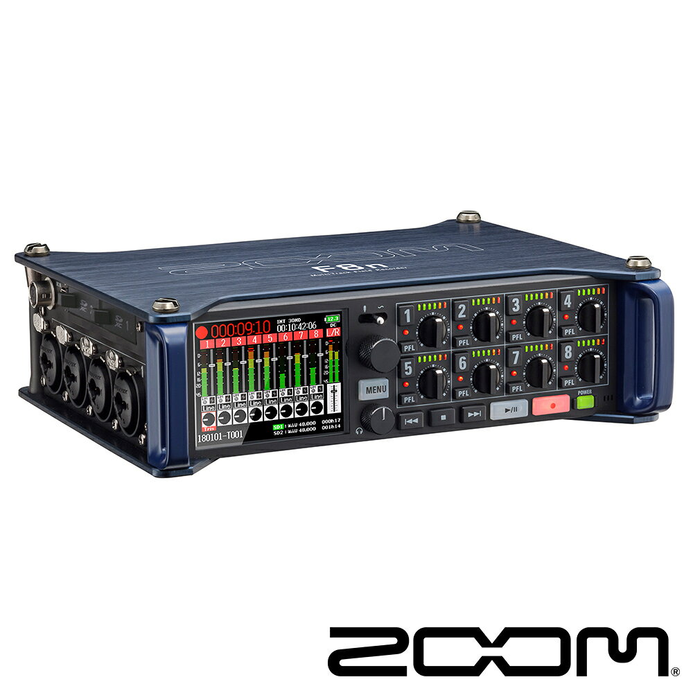 限時★.. ZOOM F8N 數位 多軌錄音機 8軌 XLR / TRS 輸入 高級前級混合限制器 正成公司貨【夏日限時 全館點數5倍送】