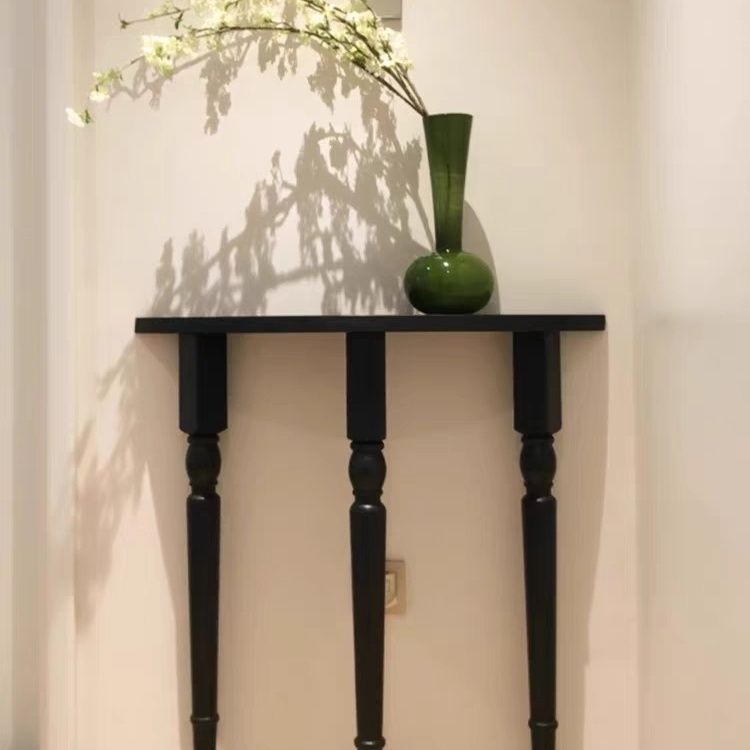 免運 含發票 法式輕奢實木玄關現代入戶半圓走廊展示臺家用客廳靠墻裝飾簡約 玄關櫃 邊桌 長桌