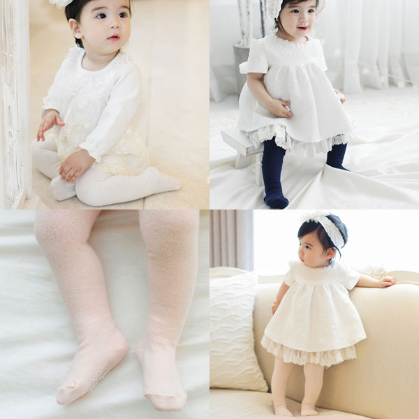 ins 蛋糕裙 褲襪 毛襪 長襪 襪 公主 洋裝 包屁衣 百搭 可愛 蕾絲 白粉灰深藍 ANNA S. 1