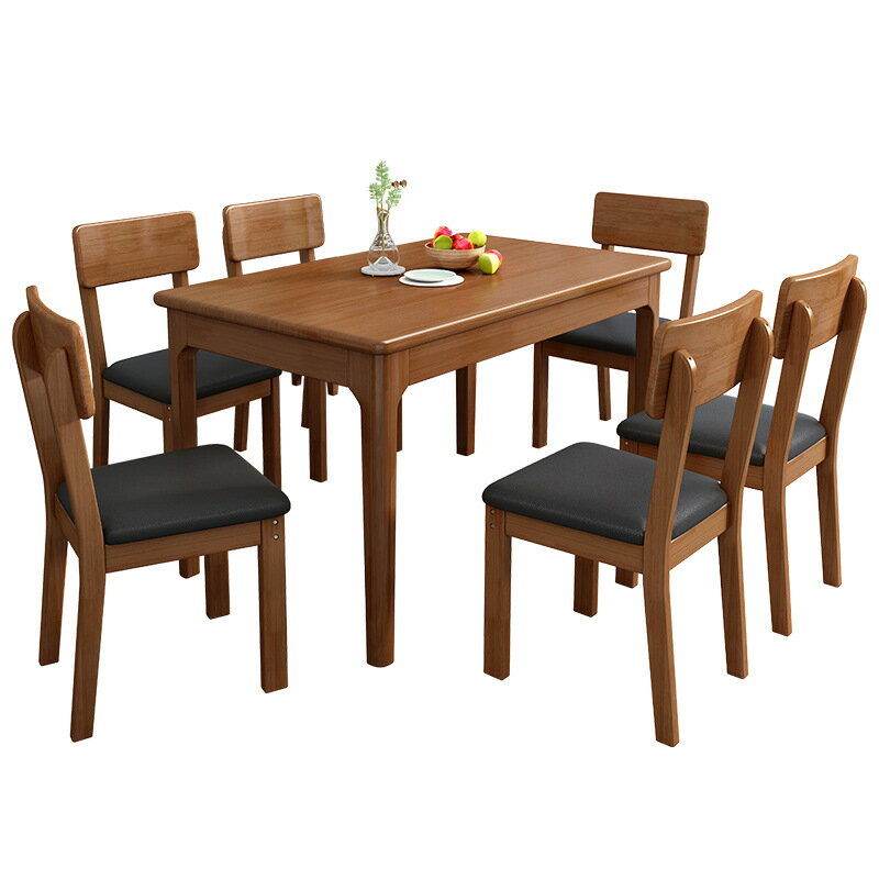 【免運】美雅閣| 北歐全實木餐桌椅組合現代簡約長方形日式家用小戶型餐廳吃飯桌子