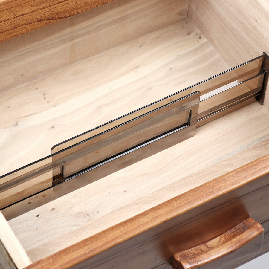 楓林宜居 抽屜收納分隔板自由伸縮組合廚房隔斷條透明隔板衣柜分割