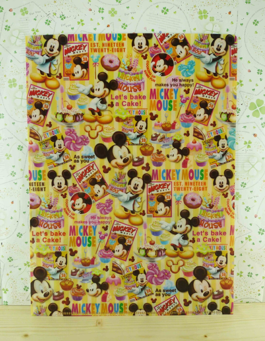 【震撼精品百貨】Micky Mouse 米奇/米妮 分類掀開夾-米奇下午茶時光-黃色底 震撼日式精品百貨