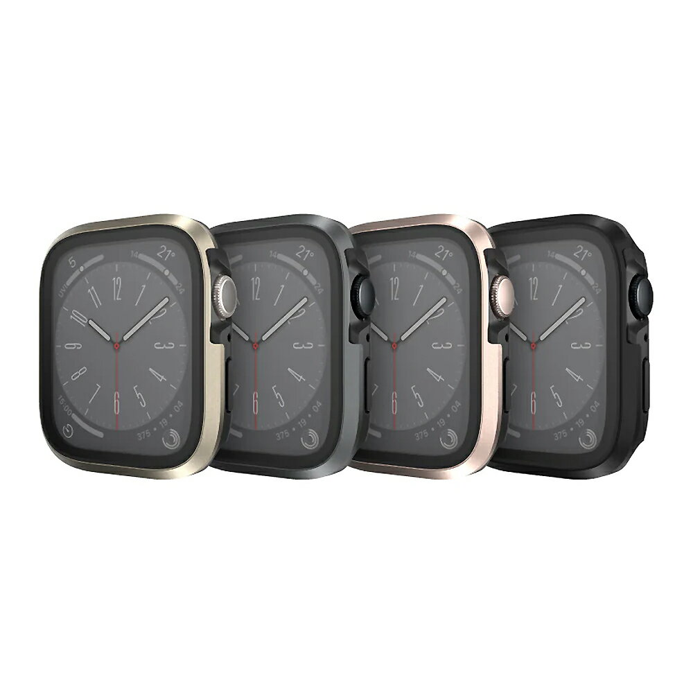 魚骨牌 SwitchEasy Apple 蘋果 Watch S7/S8/S9 (45mm) Modern Hybrid 9H 鋼化玻璃鋁合金保護殼 手錶殼 保護套 金屬邊框 殼膜一體