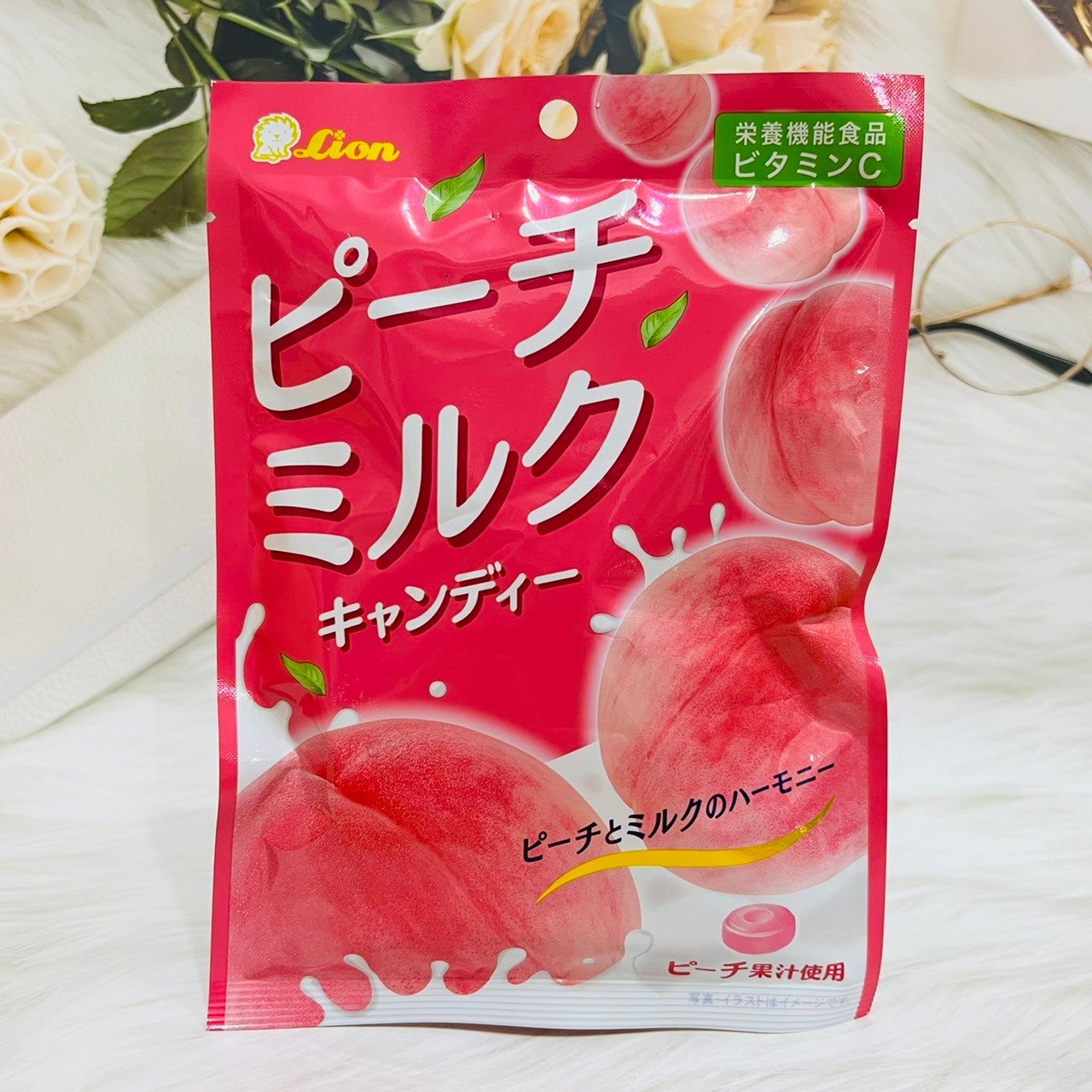 日本 LION 獅王 系列糖果~日本 Lion 獅王 水蜜桃牛奶風味糖 57g 牛奶糖 水蜜桃糖｜全店$299 全家取貨免運｜滿額折500｜APP下單最高賺19%點數⚡