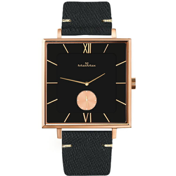 Max Max  MAS7033-1 方形設計超薄極簡腕錶 / 黑面 35mm｜樂天全館特惠中★指定刷卡回饋10%