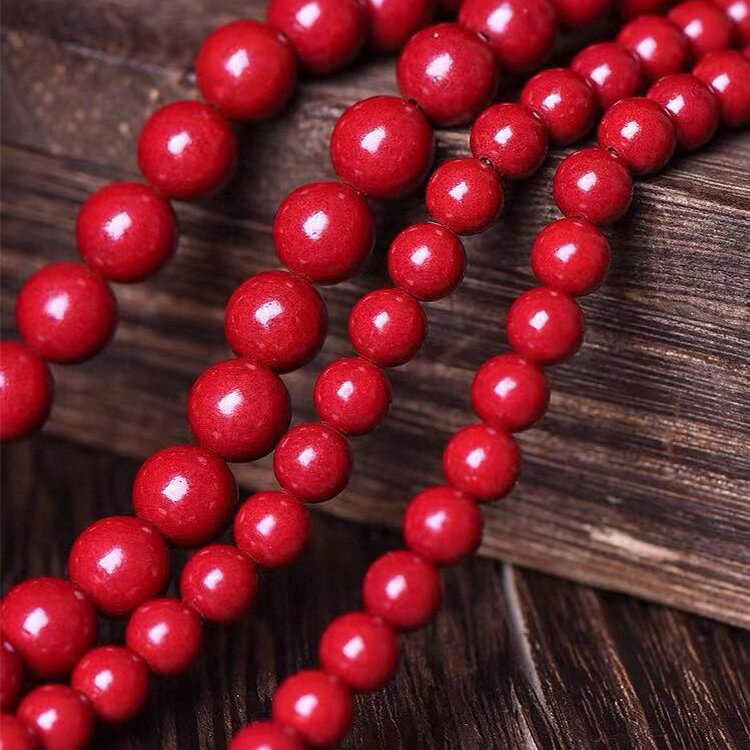 天然朱砂手串多圈佛珠手鏈本命年108顆念珠情侶款原創轉運珠飾品