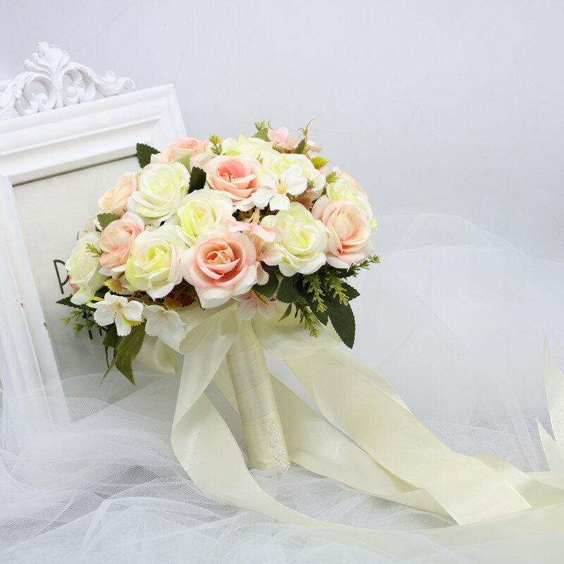 新娘手捧花韓式婚禮伴娘結婚照手拋花球創意旅拍攝影道具模擬玫瑰
