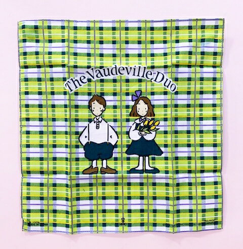 【震撼精品百貨】The Vaudeville Duo 艾帝Eddy & 艾咪Emmy 三麗鷗手帕-綠格*59501 震撼日式精品百貨