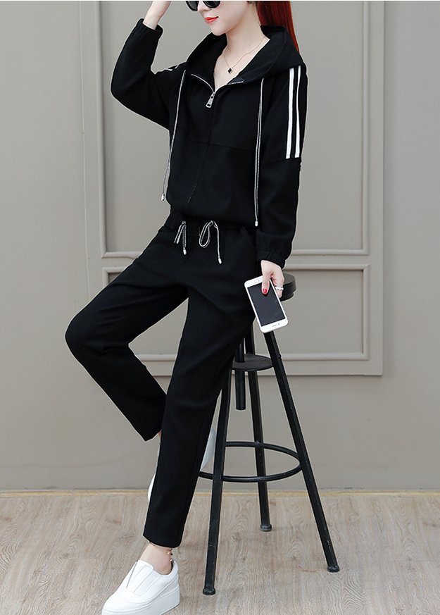 FINDSENSE品牌 秋季 新款 韓國 舒適 休閒 寬鬆 運動服 連帽衛衣 運動褲兩件套 時尚 潮流套裝