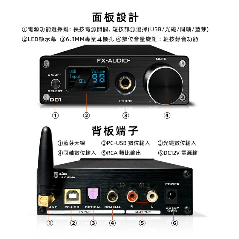 【寒舍小品】全新公司貨 FX-AUDIO D01 新旗艦 DAC耳擴 前級 保固一年 XMOS 2