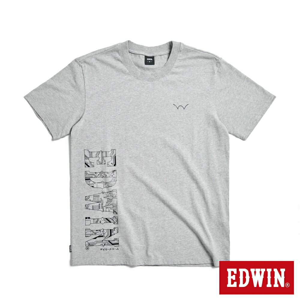 EDWIN 寬版 變色機器人短袖T恤-男款 麻灰色 #滿2件享折扣