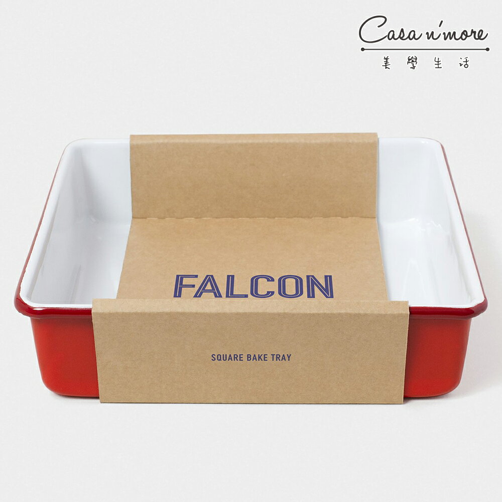 英國 Falcon獵鷹琺瑯 琺瑯2合1烤盤 托盤 琺瑯盤 方盤 紅白【$199超取免運】