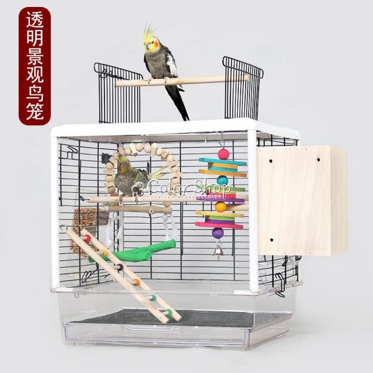 鳥籠鸚鵡籠牡丹虎皮玄鳳小太陽互動鸚鵡籠大號豪華透明觀賞鳥籠子