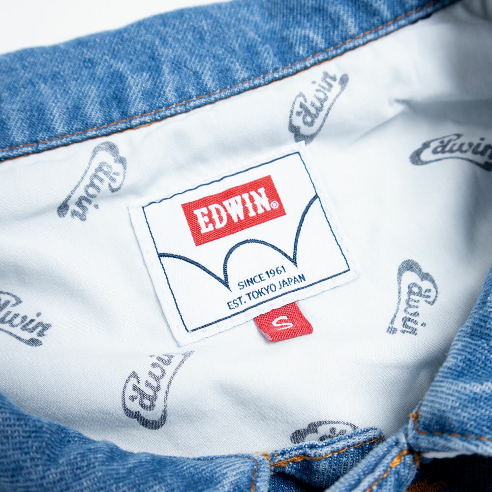 EDWIN 男款 復古牛仔夾克外套 (中古藍) 4