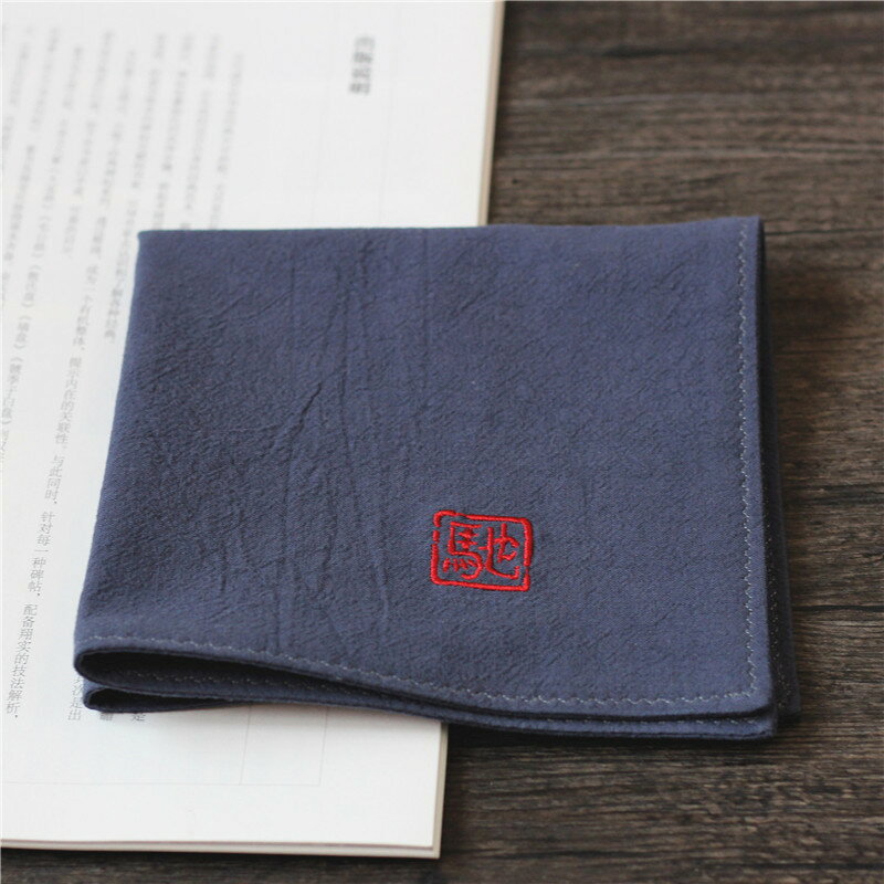 男士手帕 紳士手帕 口袋巾 手帕男士全棉刺繡印章定制名字純棉古風手絹小方巾男朋友生日禮物『cyd23819』