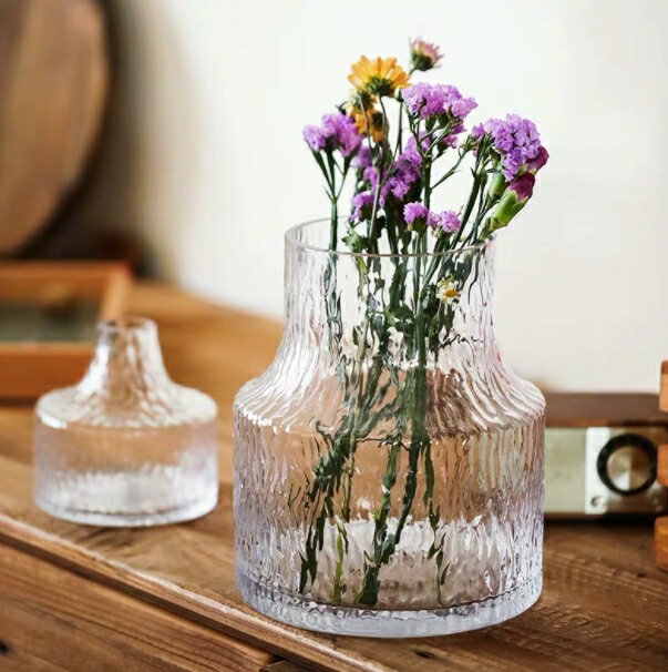 精緻花瓶 花器 透明玻璃花瓶 芬蘭冰川花瓶