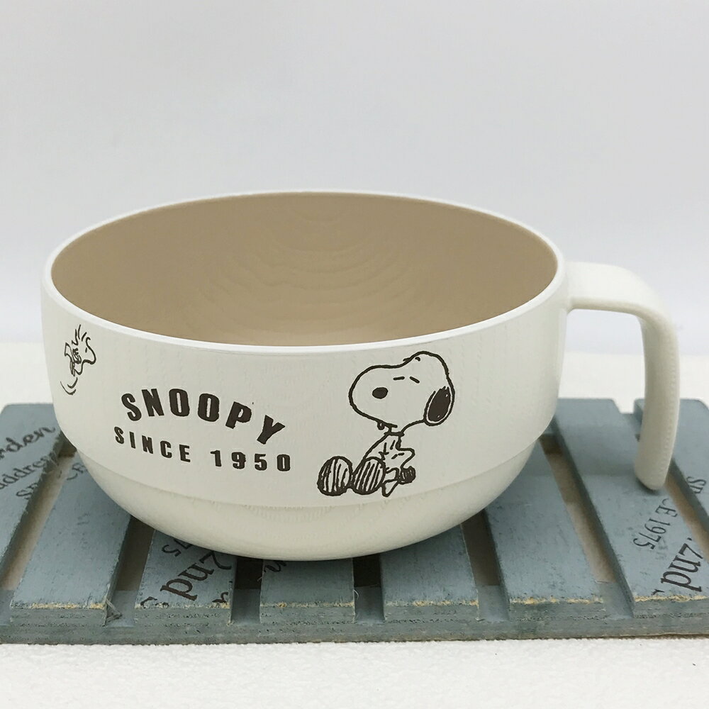 日本製 史努比 snoopy 可堆疊 寬口 湯杯 (乳白色)｜小鶴日貨