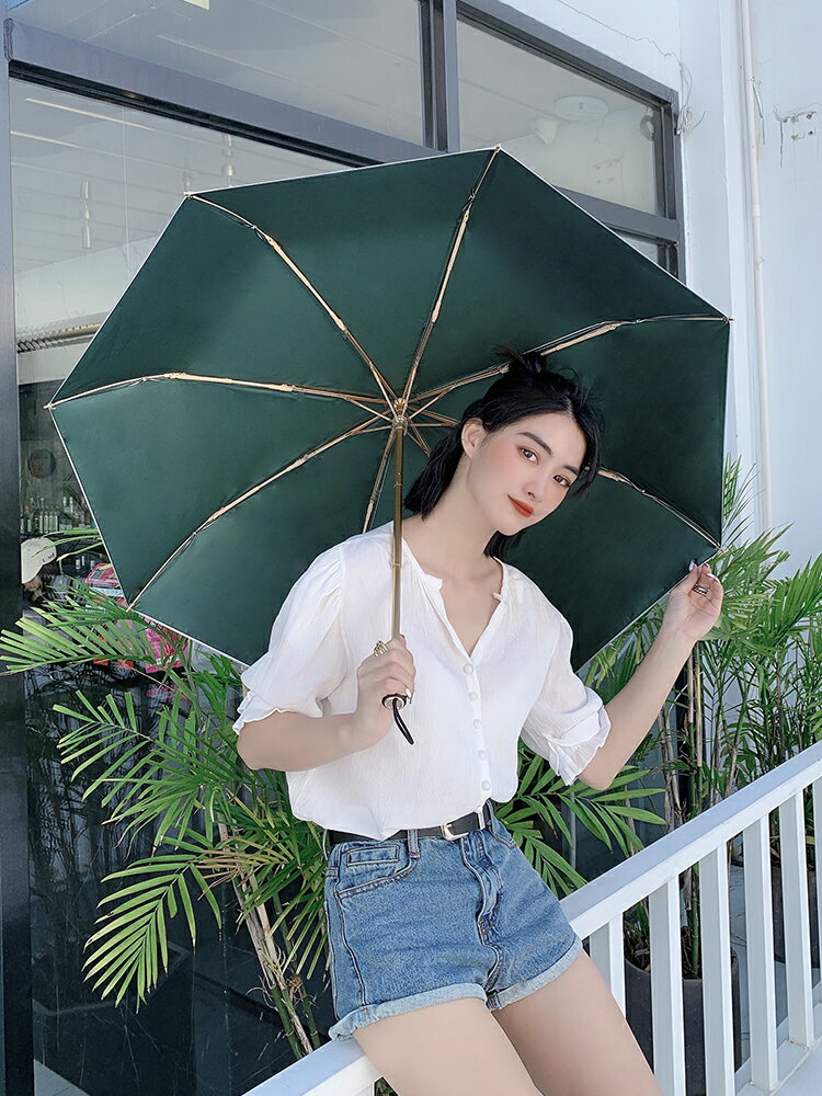 鈦銀雙層黑膠太陽傘晴雨兩用傘遮陽超強防曬降溫防紫外線女upf50+