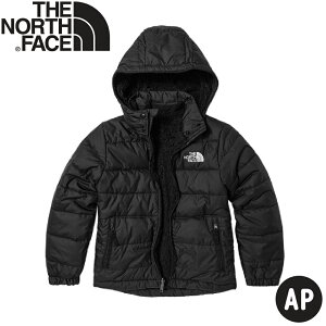 【The North Face 童 雙面保暖化纖外套AP《黑》】7WOS/防潑水/防風外套/連帽外套/登山