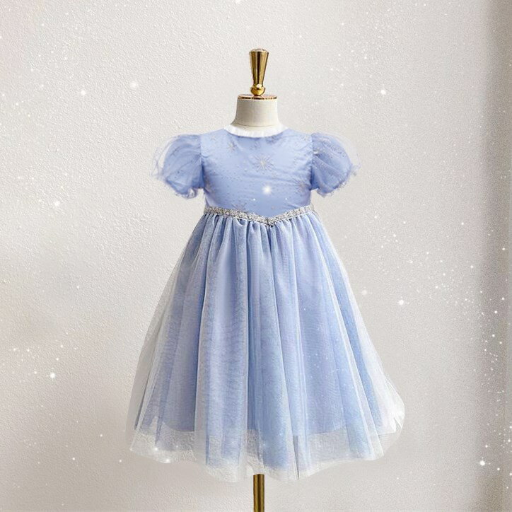 夏裝愛莎公主裙女童演出服女寶寶蓬蓬裙禮服裙女孩生日裙