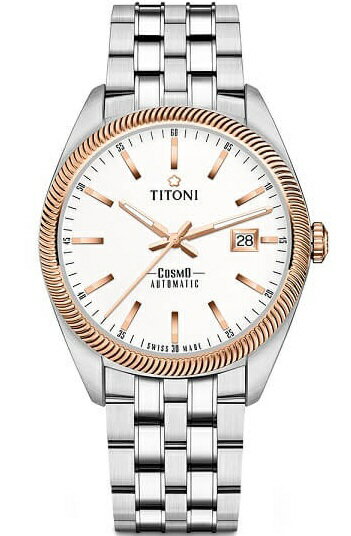 TITONI 梅花錶 宇宙系列 摩登經典機械腕錶(878 SRG-606)-41mm-白面鋼帶【刷卡回饋 分期0利率】【APP下單22%點數回饋】