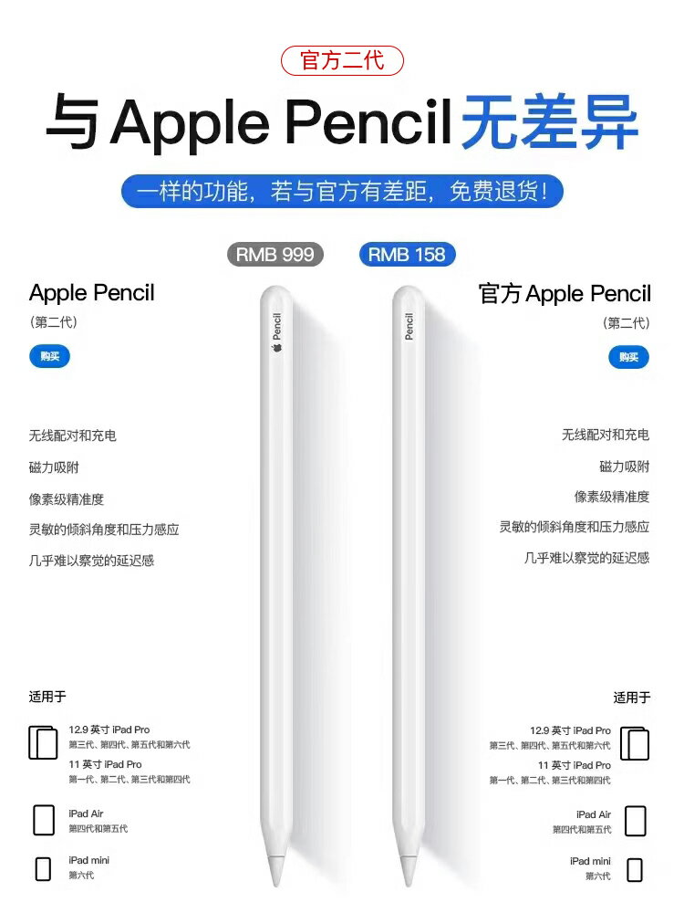 適用蘋果applepencil電容筆ipad觸控筆apple pencil二代air5手寫筆9平替pro防誤觸pencil平板2書寫繪畫觸屏十