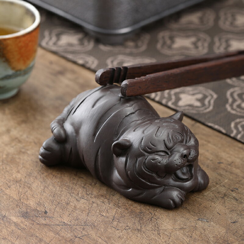 茶寵紫砂茶寵2022新虎年可養精品茶具配件桌台老虎擺件手工茶玩YF