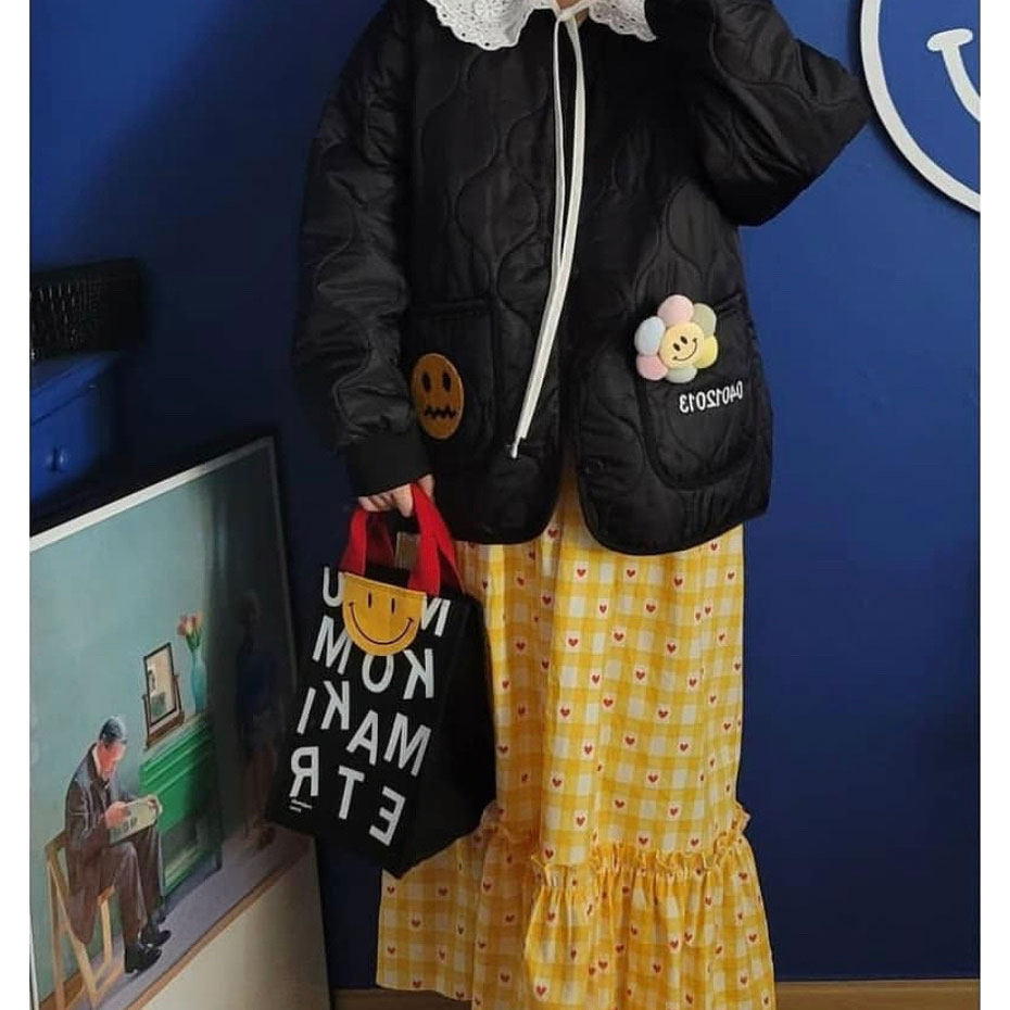 ANNAS 正韓笑臉帆布包包包微笑字母手提包購物袋韓國 3