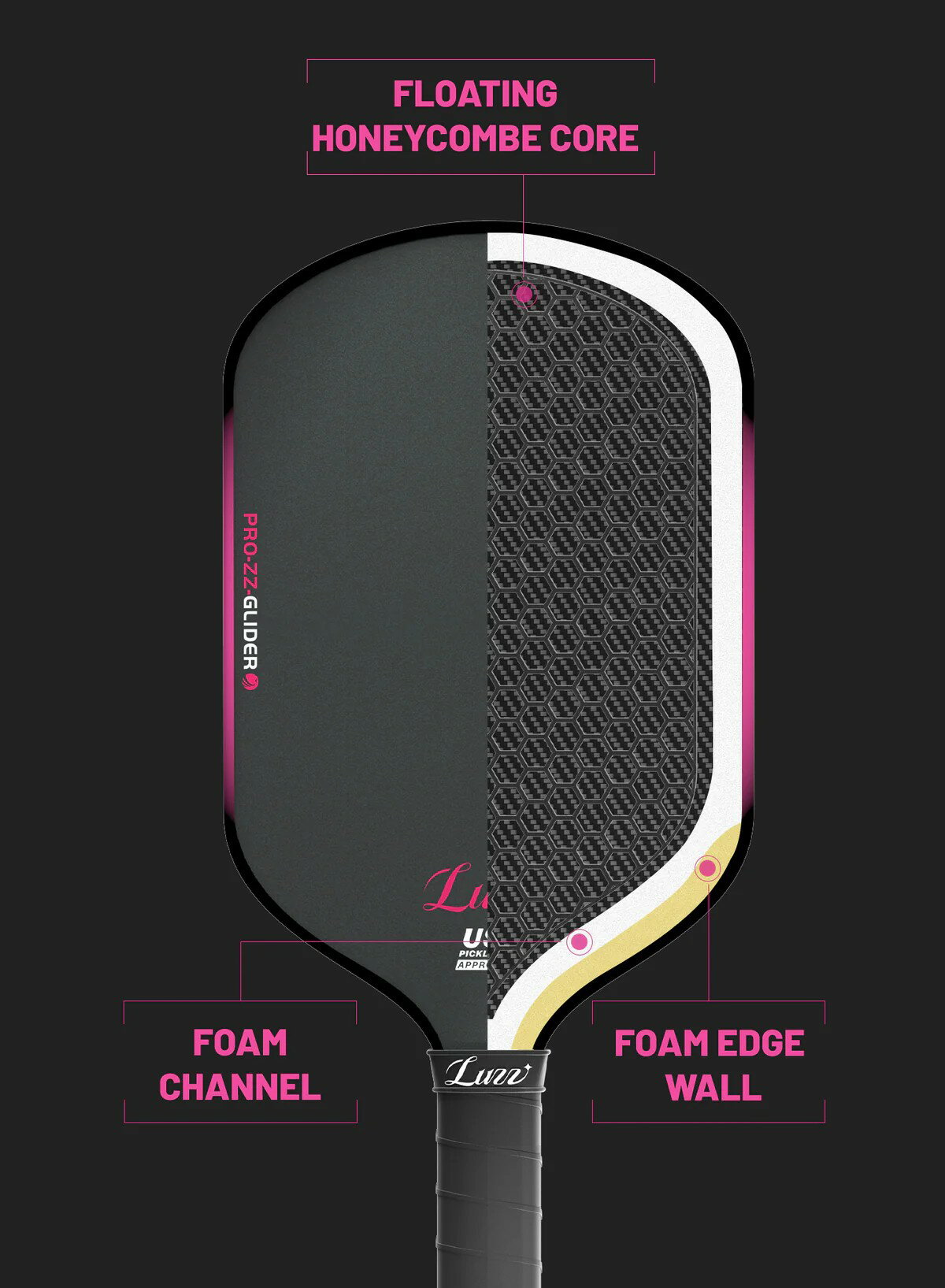 Luzz 專業匹克球拍 Glider 2024 Hybrid (專業比賽拍) 輕量好握 6