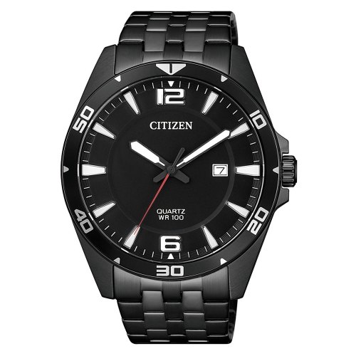 CITIZEN 星辰 都會時尚 石英腕錶 黑 BI5055-51E 42mm