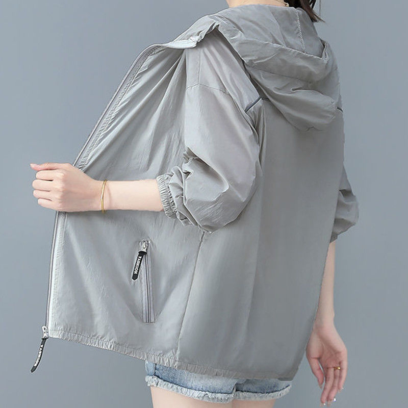 防曬衣女防紫外線短款2023新韓版夏季防曬服衫寬松百搭薄上衣外套