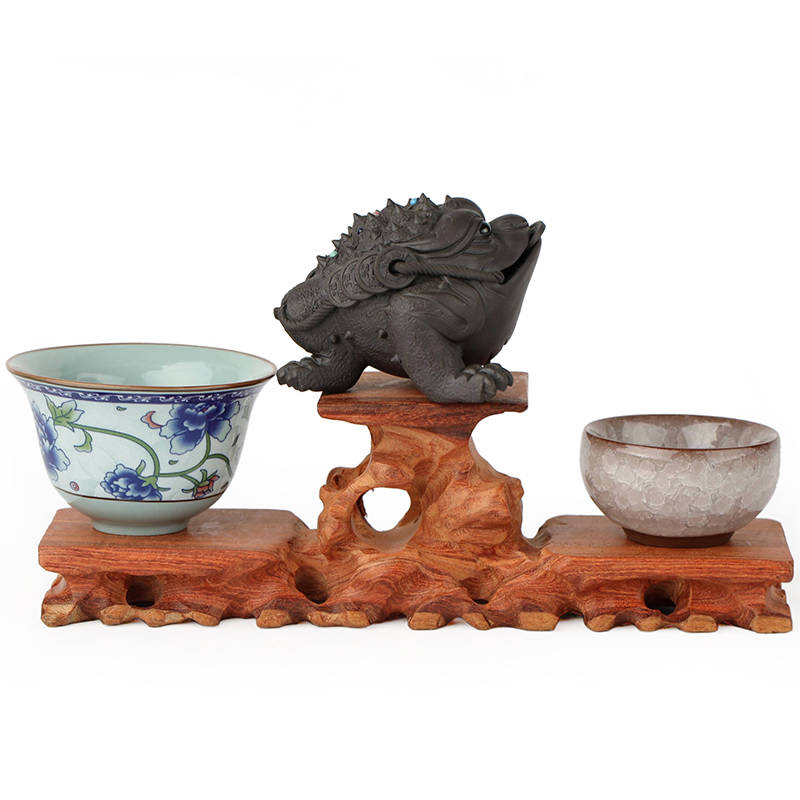 紅木雕刻工藝品擺件奇石底座 中高兩低托架 實木玉器紫砂茶壺底座