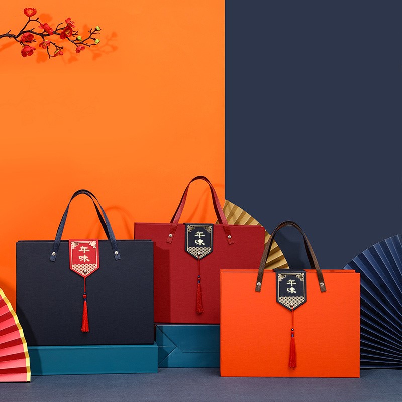 2022盒子紅酒定製過年年貨春節新年包裝堅果禮盒物禮品高檔空虎年