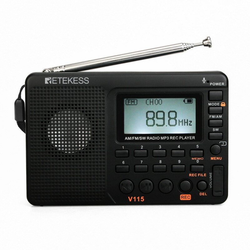 Retekess V-115收音機全波段收音錄音機FM/AM/SWMP3播放貨源【北歐家居生活】
