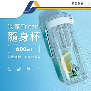 米家Tritan水杯 600ml大容量 運動水壺 隨身杯 水瓶 彈蓋水杯 茶杯 水壺-JM