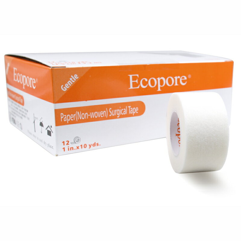 【醫康生活家】Ecopore水波紋透氣膠帶 白色 1吋(12入/盒)